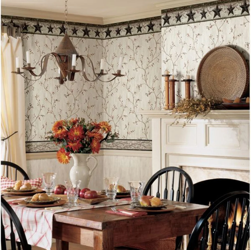 Wallpaper Border Rustic Barn Star